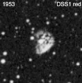 Expanding Nebula around GK Persei. Images range from 1953 to 2012.