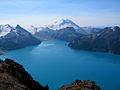 Image 4Garibaldi Lake in British Columbia, Canada, is impounded by lava flows comprising The Barrier (from Volcanogenic lake)