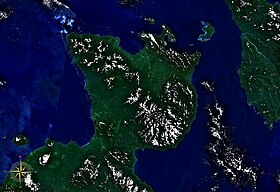 Image satellite de la péninsule de Gazelle.