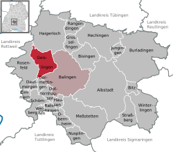 Elhelyezkedése Baden-Württemberg térképén