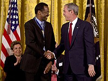 Carson and President George W. Bush in 2008 George W. Bush and Ben Carson.jpg