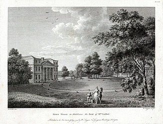 Engraving of Grove House by W. Wade, 1792