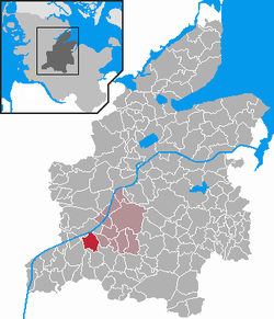 Elhelyezkedése Schleswig-Holstein térképén