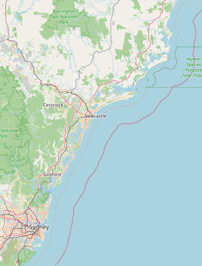 Matildas home grounds/map is located in the Hunter-Central Coast Region