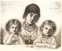 La femme d'Egern avec ses filles (1813).