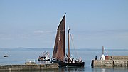 The Reaper leaving Port Seton. Fifies like this were used for fishing off the coast of Scotland from the 1850s until well into the 20th century.