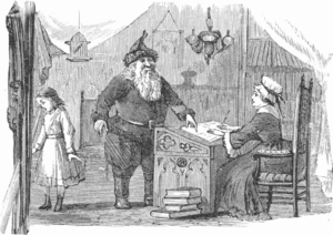 English: An engraved illustration of Santa Cla...