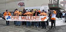 Angry Detroit Lions fans organizing a "Fire Millen" protest in December 2005 LionsFans.jpg