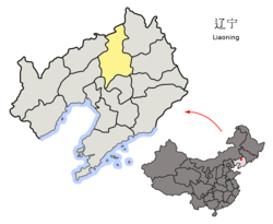 Lokasi kota di Liaoning dan RRC