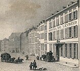 Hôtel du Levrier, 1840-1847 (detail reclameprent)
