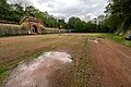 Sportplatz im Zitadellengraben, der zum Ausgleich für geplante Baumfällungen renaturiert und neu mit Bäumen bepflanzt werden soll (2016).