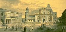 The fifth cathedral in 1792, by Fernando Brambila Manila Cathedral (1792) by Brambila.jpg