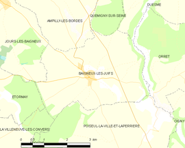 Mapa obce Baigneux-les-Juifs