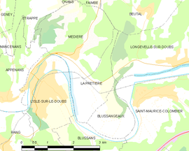 Mapa obce La Prétière