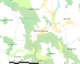 Mapa obce Lavoûte-sur-Loire