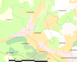 Mapa obce Nilvange