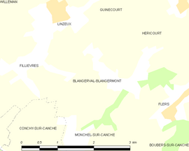 Mapa obce Blangerval-Blangermont