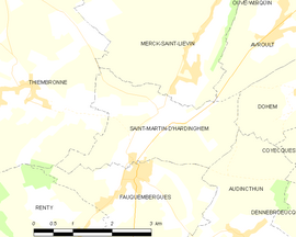 Mapa obce Saint-Martin-d’Hardinghem