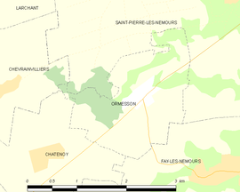Mapa obce Ormesson