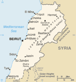 Libano - Mappa