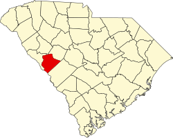 map of South Carolina highlighting Edgefield County