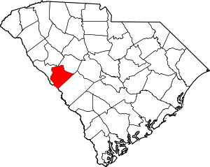 Map of South Carolina highlighting Edgefield C...