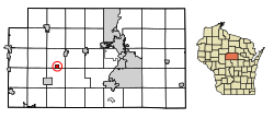 Location of Fenwood in Marathon County, Wisconsin.