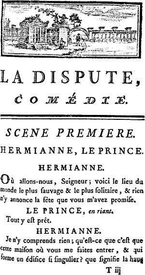 First page of The Dispute (1744) by Pierre de ...