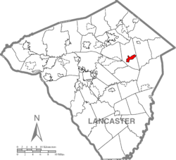 Location of New Holland in Lancaster County