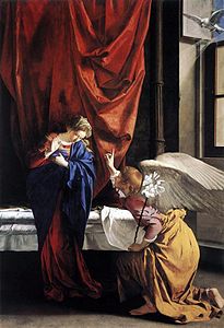 Annonciation (vers 1623), Orazio Gentileschi, galerie Sabauda, Turin.