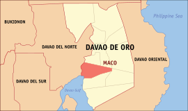 Maco na Davao de Ouro Coordenadas : 7°21'42.98"N, 125°51'19.01"E