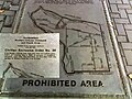 A plaque of the exclusion order #26, showing the prohibited area.