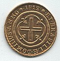 An 1812 gold 4000 réis coin from colonial Brazil