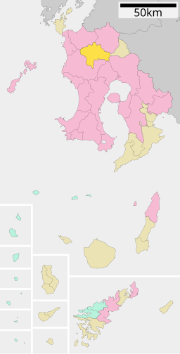 Satsumas läge i Kagoshima prefektur