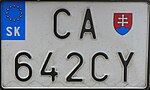 Номерной знак мотоцикла Словакии с еврокассетой - CA642CY.jpg