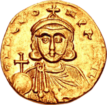 דיוקן הקיסר לאון השלישי על מטבע "סולידוס"