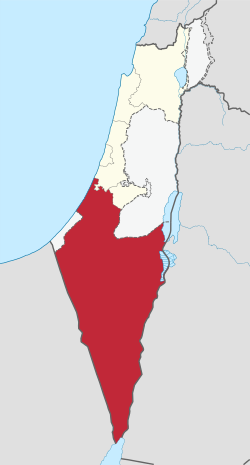 Eteläinen hallintoalue Israelin kartalla