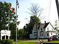 The Town Hall and Civic Gardens of Parrsboro, Nova Scotia, taken at ground level from Eastern Avenue on the Glooscap Trail.