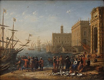 Vue d'un port avec le Capitole (1637).