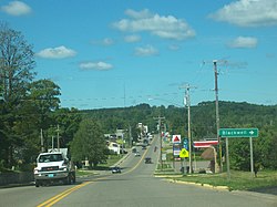 Looking west at the community of Wabeno skyline on WIS 32