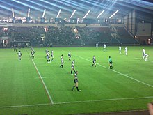 Widnes line up in their alternative strip against St Helens in the 2010 Karalius Cup.