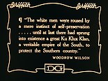 Citaat van Wilson uit Birth of a Nation