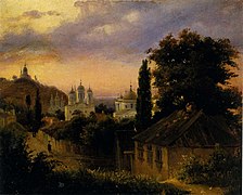 Ansicht von Podil in Kiew; 1837