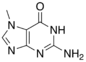 Estructura química de la 7-metilguanina
