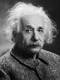 Albert Einstein — German theoretical physicist. He developed the general theory of relativity, one of the two pillars of modern physics
