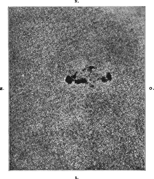 Fig. 18, Groupe de taches solaires cliché de l’obs de Meudon 1/4/1884