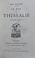 Strona tytułowa Le Roi de Thessalie (1886)