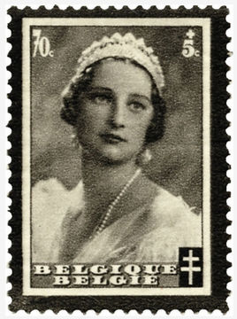 Траурная почтовая марка, посвящённая королеве Астрид, 1935 (Sc #B174)