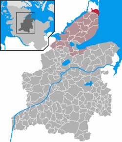 Elhelyezkedése Schleswig-Holstein térképén