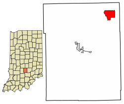 Location of Cordry Sweetwater Lakes in Brown County, Indiana.